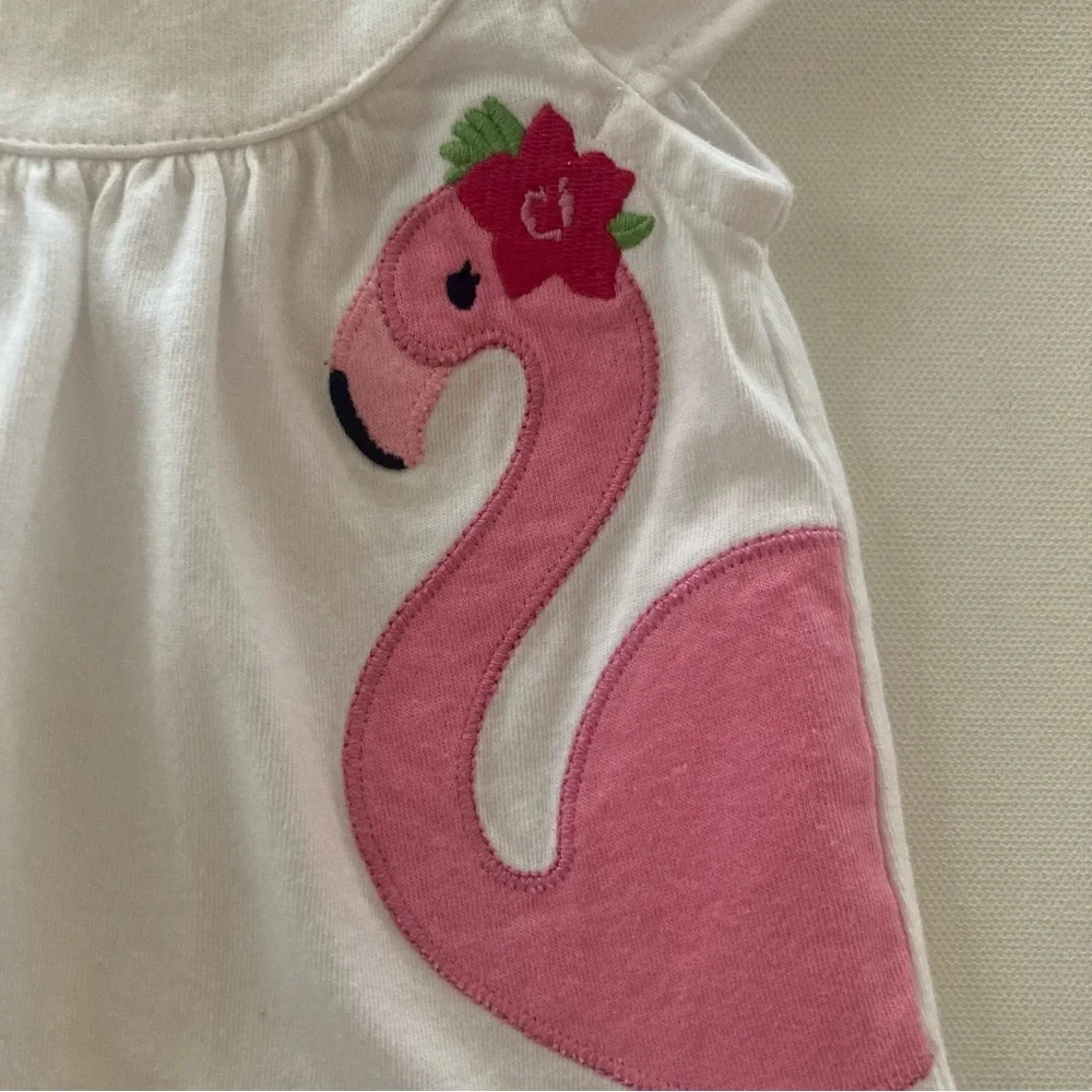 Gymboree Baby Girl 3-6 Months Flamingo Top Floral Sweater Tutu Pant Set Outfit